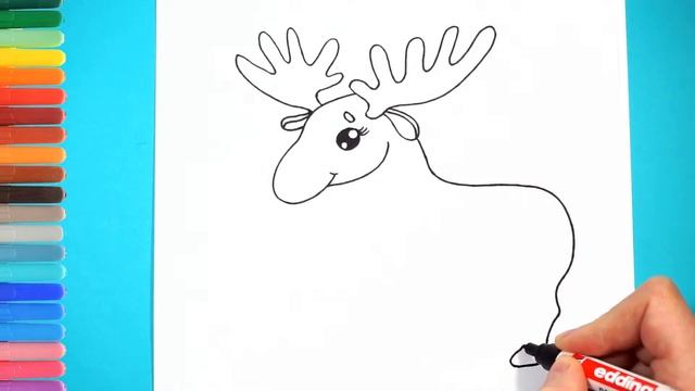 Как нарисовать лося. Простой рисунок и раскраска. How to draw a moose. Simple drawing and coloring смотреть онлайн