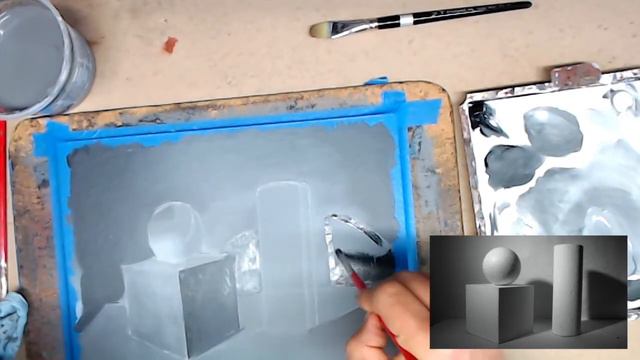 Painting simple forms in black and white смотреть онлайн