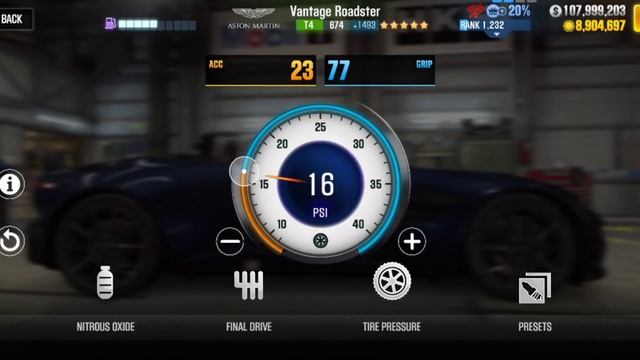 CSR2 Aston Martin Vantage Roadster Fastest Tune & Shift Pattern смотреть онлайн