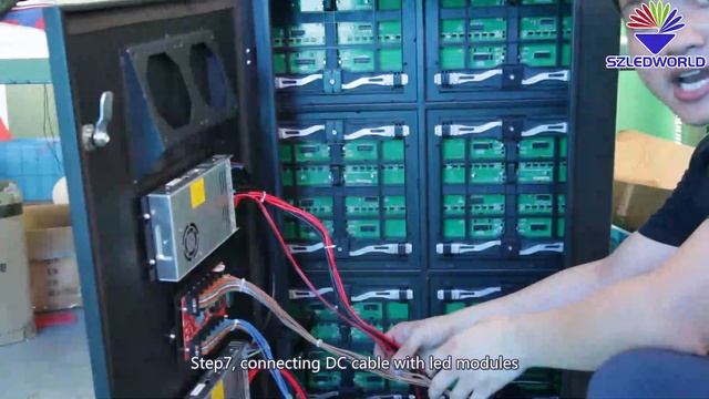 How to assemble front maintenance led display, led display screen assemble, AC/DC/Data cable connec смотреть онлайн