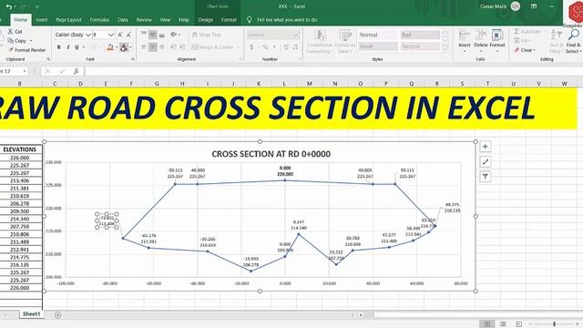 How to Draw Road Cross Section In Excel. смотреть онлайн