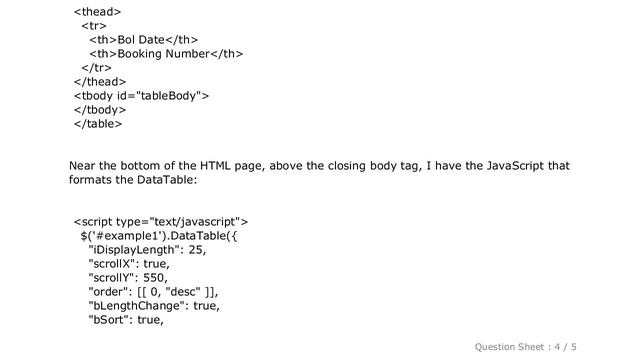 HTML : jQuery DataTable data disappears after sorting смотреть онлайн