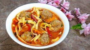 Узбекский суп Угра Гужа с фрикадельками. Очень вкусный и простой суп, хоть на каждый день!