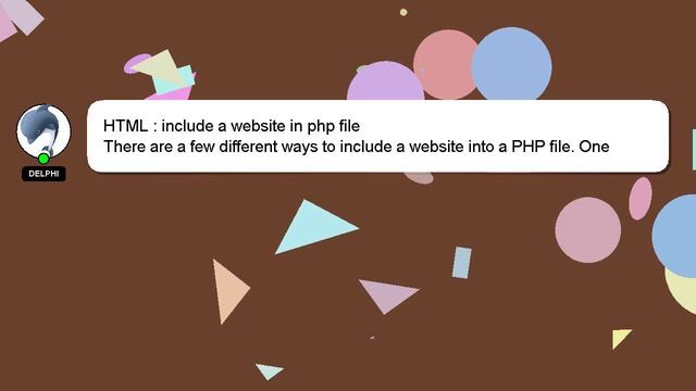 HTML : include a website in php file смотреть онлайн