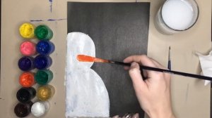 Снеговик гуляет ночью в снегопад. Как нарисовать выглядывающего снеговика? Гуашь