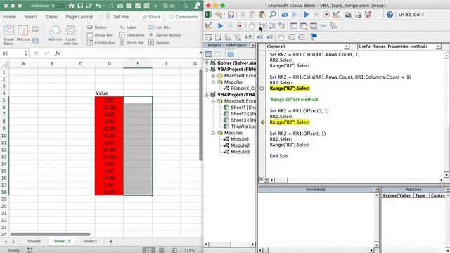 EXCEL VBA FOR BEGINNERS - PROPERTIES AND METHODS FOR RANGE MANIPULATION смотреть онлайн