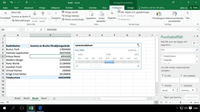 Utbildning i Excel Pivottabeller, Online: Analysera med utsnitt och tidslinje - AKTIV.se смотреть онлайн