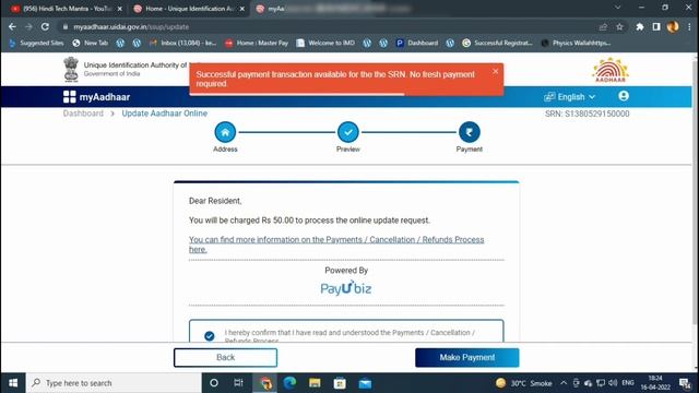Aadhar Update payment Pending or Failed | Problem Solution | aadhar update payment pending 2022 | смотреть онлайн