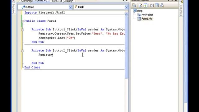 Using registry Key VB.net VB 2005 and VB 2008 смотреть онлайн