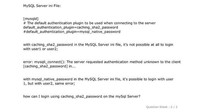 MySQL : php mysqli_connect: authentication method unknown to the client [caching_sha2_password] смотреть онлайн