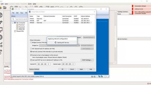 [SOLVED] GNS3 and Vmware: Error when connecting to the GNS3 server: Connection Refused 2023