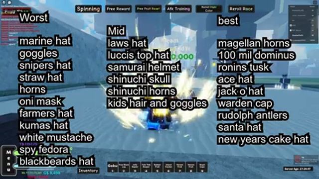 [AOPG] BEST ACCESSORY TIER LIST/GUIDE! A One Piece Game | Roblox