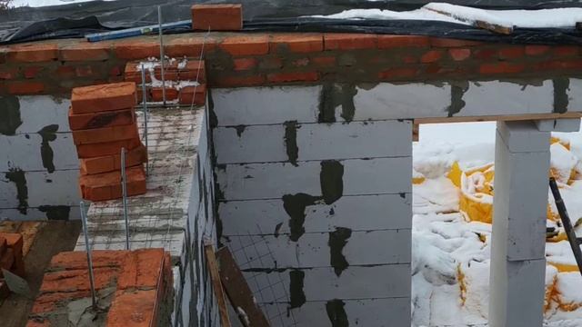 Кладка газобетона зимой=финишная прямая