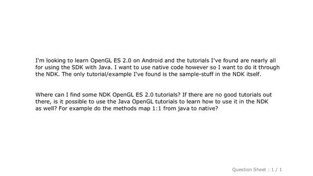 Android : Android - tutorials for OpenGL ES 2.0 using the NDK? смотреть онлайн