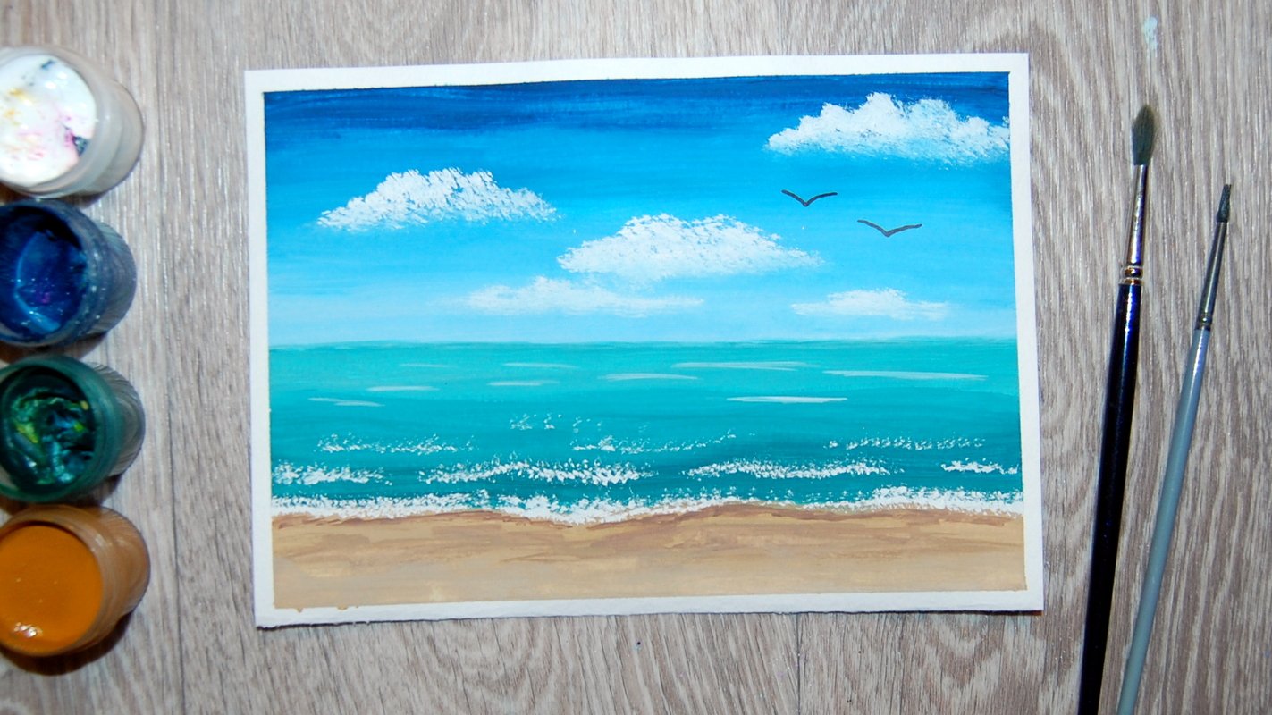 Как нарисовать море гуашью. Правополушарное рисование смотреть онлайн