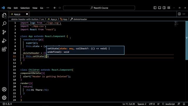 React JS | Delete Header With Button | Tutorial #4 смотреть онлайн