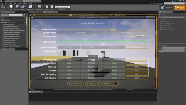 Confirm Video Mode In Unreal Engine 4