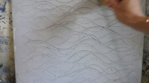 Стена из гипсовой штукатурки "волны"/ Wall of gypsum plaster "wave"