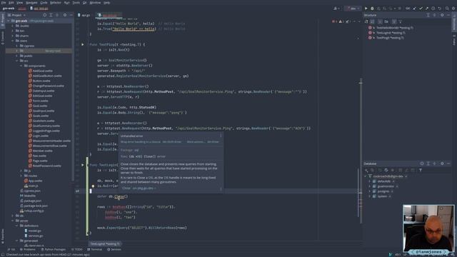 Trying to use the sqlmock Go package to test API service with database usage | Always Developing #1 смотреть онлайн