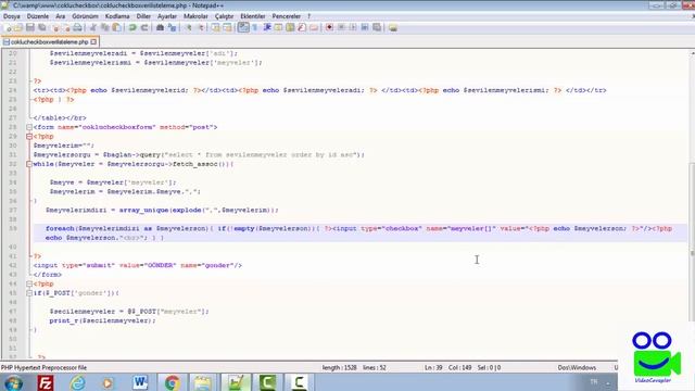 Php Çoklu Checkbox İle Sorgu Veri Listeleme 2 смотреть онлайн