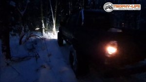 Горки и снег Л200 УАЗ Тойота Ниссан пикапы и внедорожники на бездорожье зимой 4х4 покатушка Трофи л