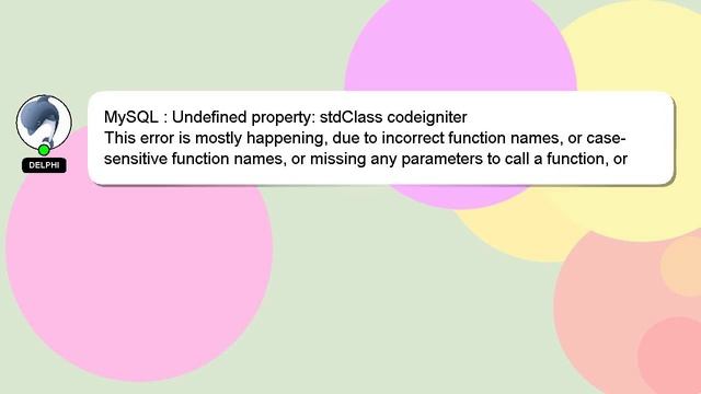 MySQL : Undefined property: stdClass codeigniter смотреть онлайн