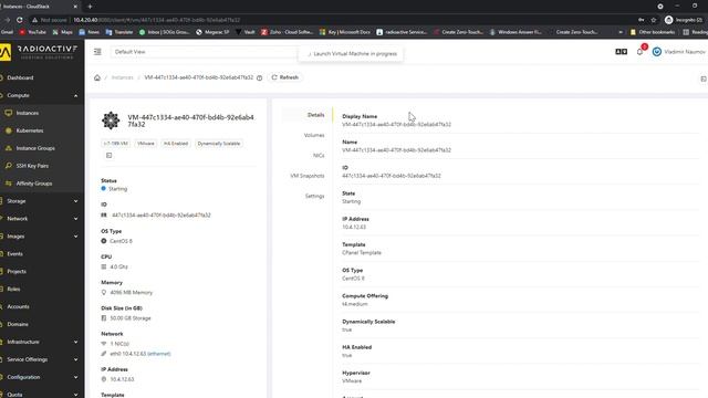 Creating VM in CloudStack from Centos 8 CPanel template смотреть онлайн
