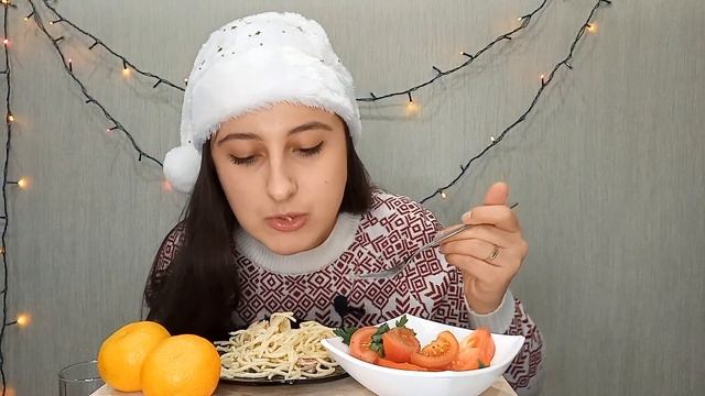 Мукбанг ? Паста с беконом Pasta With Bacon And Cheese