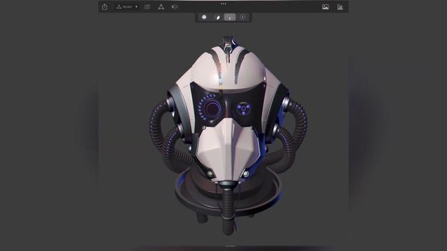 Helmet 3d modeling on iPad. Process. (Forger Application) смотреть онлайн