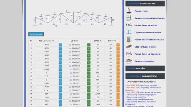 Расчет фермы для навеса. Расчет двухскатной фермы. смотреть онлайн