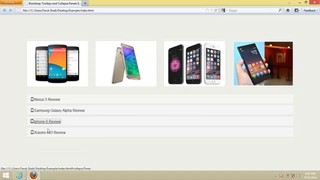 Bootstrap Tooltips and Collapse Panels Example смотреть онлайн