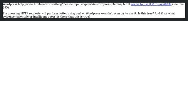 Wordpress: Does Wordpress perform better with curl installed? смотреть онлайн