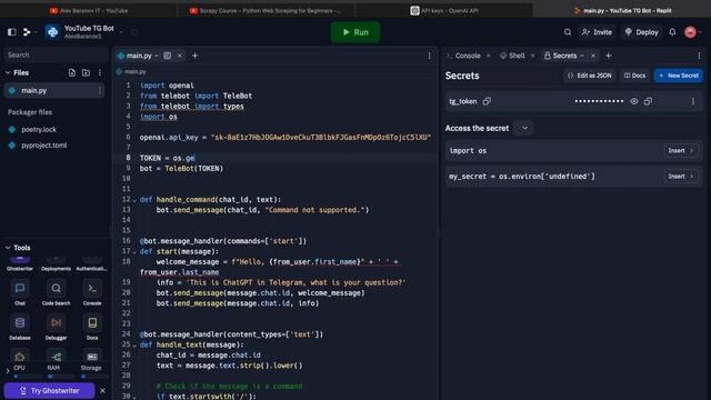 Making ChatGPT in Telegram using Python! AI + Telegram + Python. AI Automation смотреть онлайн