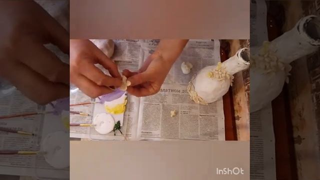 Ваза из бутылки декорированная шпатлёвкой и солёным тестом /ручнаяработа/ /handmade/ декор/ поделк смотреть онлайн