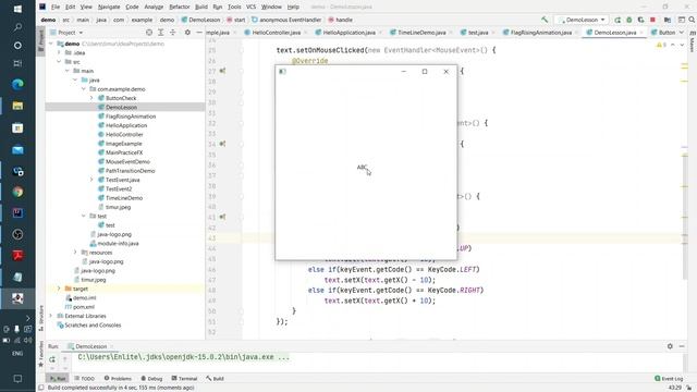 Java FX урок 22 - Text с обработчиком событий от мышки смотреть онлайн