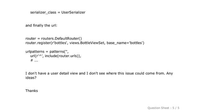 PYTHON : Django Rest Framework - Could not resolve URL for hyperlinked relationship using view name смотреть онлайн