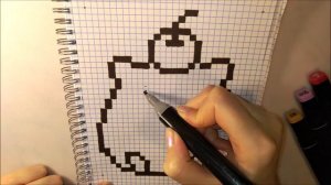 Как рисовать ХОМЯЧКА по клеточкам в тетради! #42 - #pixelart