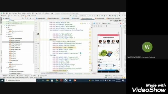 Android project | Instagram Clone App in android Studio | 18263 | #android #xml #java #bscs7m смотреть онлайн