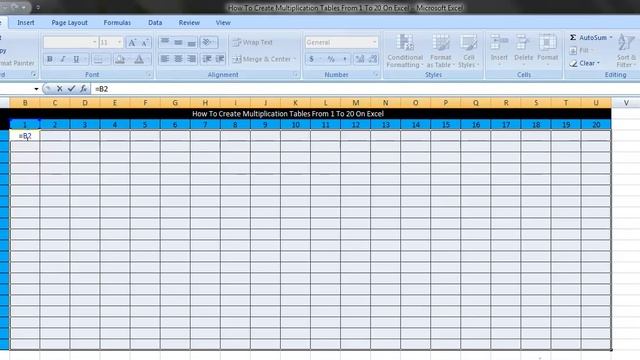 How To Create Multiplication Tables Of 1 To 20 On Excel смотреть онлайн