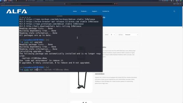Kali Linux - How to install ALFA WiFi Adapter Driver Realtek RTL88XXAU on Kali Linux смотреть онлайн