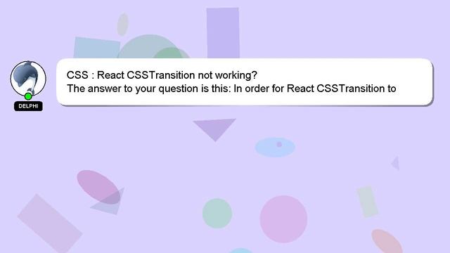 CSS : React CSSTransition not working? смотреть онлайн