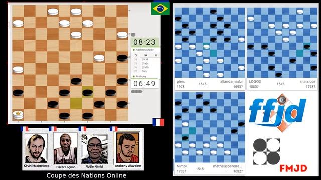 [fr] Jeu de Dames. Coupe des Nations. France VS Brésil смотреть онлайн