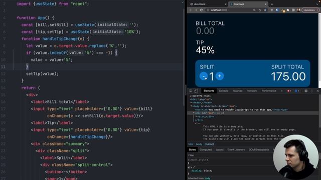 Tip Calculator App Tutorial with React.js смотреть онлайн