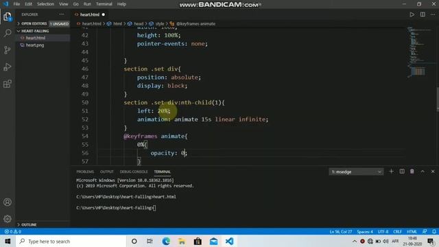 Falling Heart animation with pure css and html смотреть онлайн