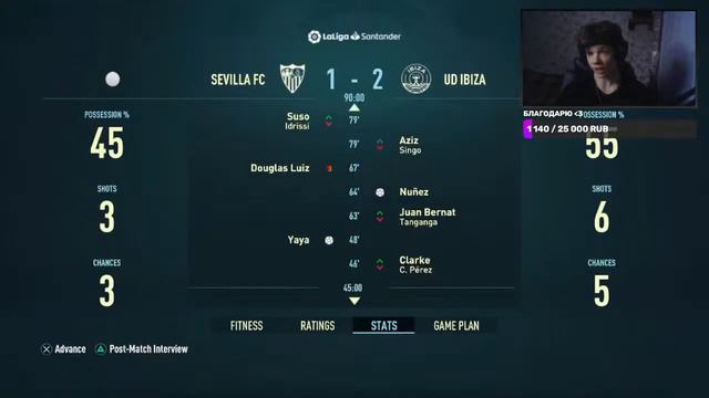 FIFA 22 | КАРЬЕРА ЗА ИБИЦУ #5 | ПРОДОЛЖАЕМ БИТЬСЯ ЗА ТОП-6 ЛА-ЛИГИ! смотреть онлайн