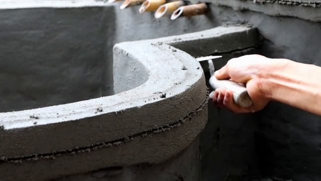 Building 3 In 1 Heart Aquarium With Cement And Brick - DIY Gaden Decoration
