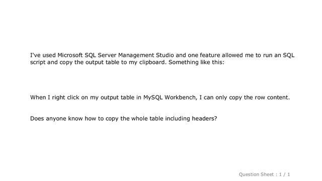 MySQL : Copy MySQL Workbench query output to clipboard смотреть онлайн