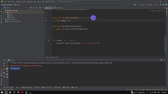 Python-da Telegram Botini o'rnatish. (3. Adminga habar) смотреть онлайн