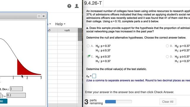 Proportion Stats - One Sample - HT one tail смотреть онлайн