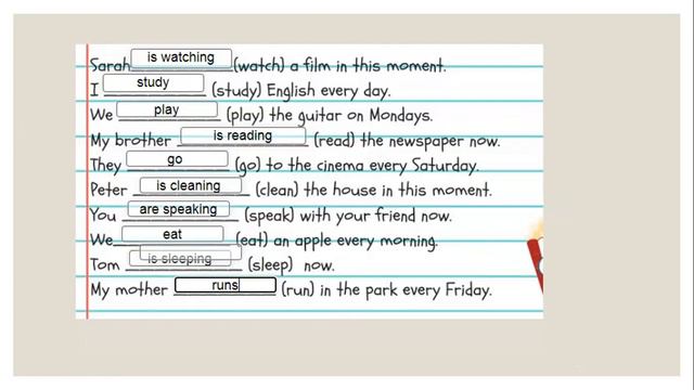 Present simple and continuous смотреть онлайн